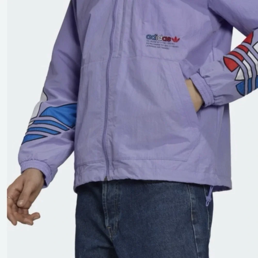 Adidas Originals Trefoil Primegreen Hood‎ Windbreaker Jacket Small Unisex Purple